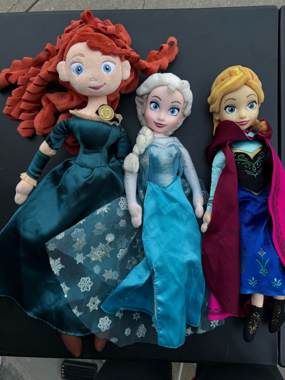 Disney Princess Plush Dolls Set -elsa, ana, and brave character